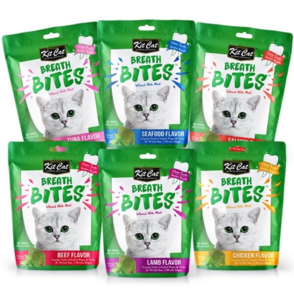 Snack kucing, kitcat snack, kit cat snack, snack pembersih gigi kucing, dental cat, dental cat treats, kit cat breath bites, snack kucing terbaik