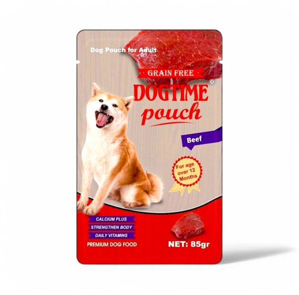 DOGTIME Pouch Grain Free Adult Dog Food 85g Beef