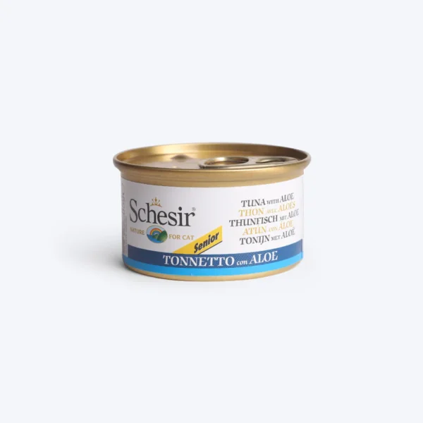 SCHESIR Tuna With Aloe In Jelly Canned Senior Cat Food 85g - Gambar 3