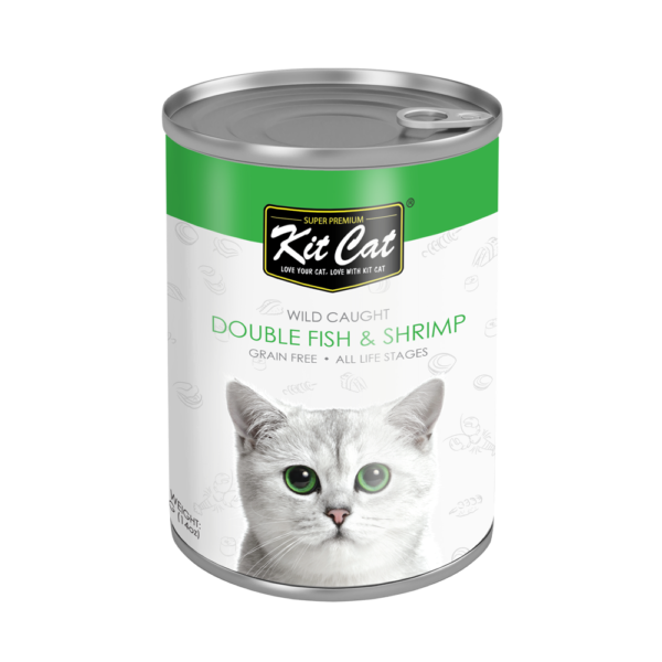 Kit Cat Grain Free Canned Cat Food Double Fish & Shrimp 400g