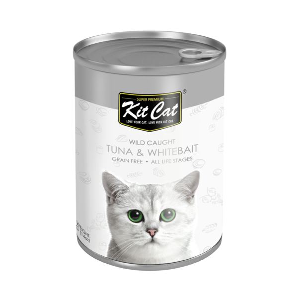 Kit Cat Grain Free Canned Cat Food Tuna with Whitebait 400g