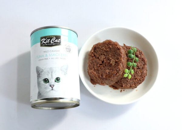 Kit Cat Grain Free Canned Cat Food Tuna with Mackerel 400g - Gambar 2