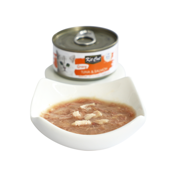 KIT CAT Gravy Tuna & Salmon 70gr Premium Cat Food - Gambar 2