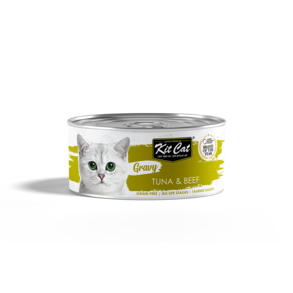 KIT CAT Gravy Tuna & Beef 70gr Premium Cat Food