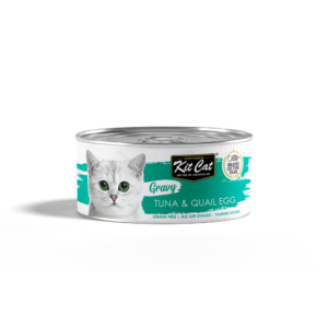 KIT CAT Gravy Tuna & Equail Egg 70gr Premium Cat Food