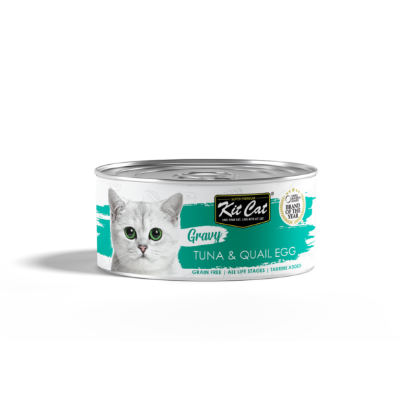 KIT CAT Gravy Tuna & Equail Egg 70gr Premium Cat Food
