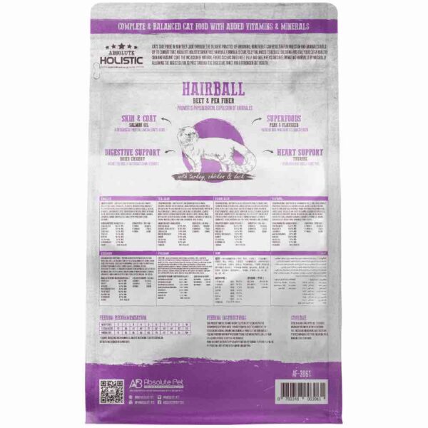 ABSOLUTE Holistic Hairball Turkey, Chicken & Duck Grain-Free Dry Cat Food - Gambar 2