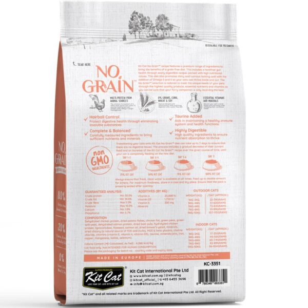 KIT CAT No Grain Chicken & Salmon Grain-Free Dry Cat Food - Gambar 2
