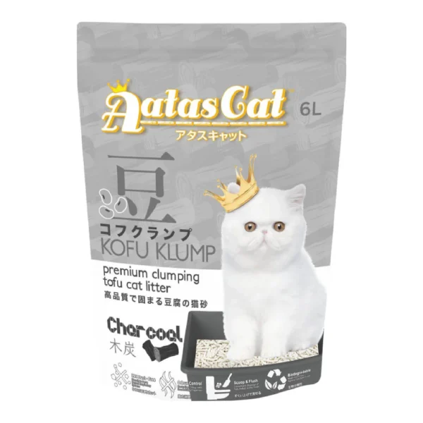 AATAS Cat Kofu Klump Tofu Cat Litter Charcoal 6L