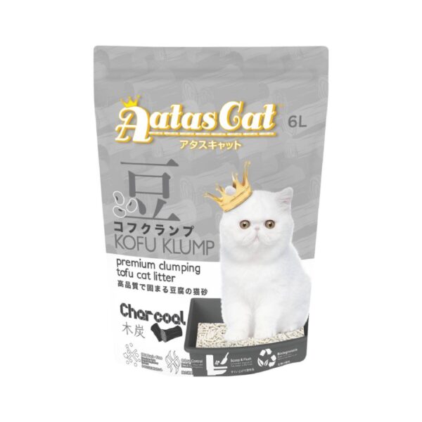 AATAS Cat Kofu Klump Tofu Cat Litter Charcoal 6L - Gambar 2