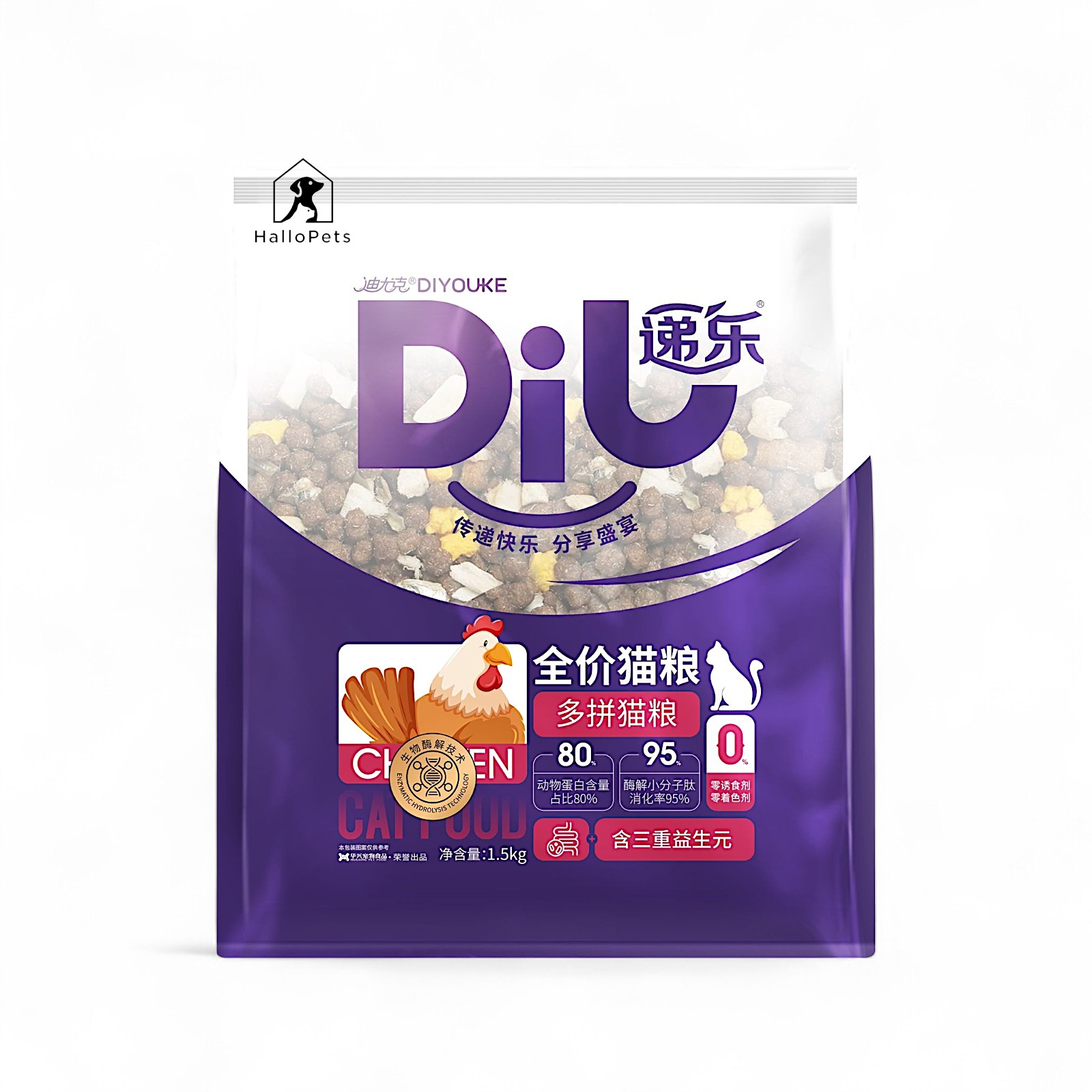 DIYOUKE Complete Freeze Dried Chicken Cat Food 1,5kg Makanan Kucing