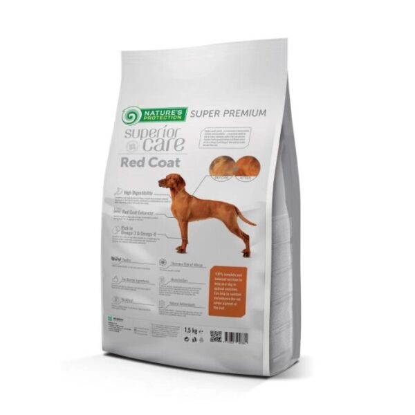 NATURES PROTECTION superior care dry food for adult, all breed dogs with red coat with poultry 1,5 Kg - Gambar 2