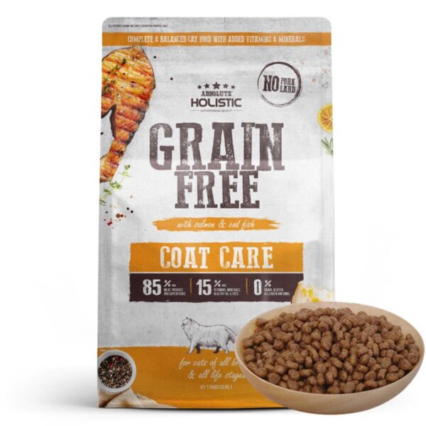 ABSOLUTE Holistic Coat Care Salmon & Cod Fish Grain-Free Dry Cat Food