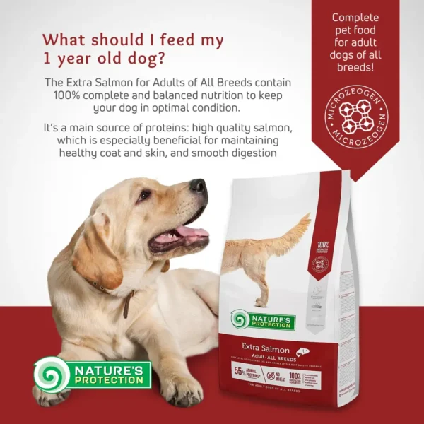 NATURES PROTECTION Dry Food For Adult Dogs Of All Breeds With Salmon