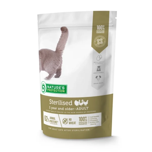 NATURES PROTECTION Sterilised Poultry Dry Adult Cat Food 400g