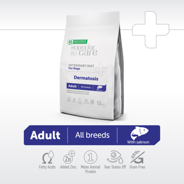 NATURES PROTECTION Veterynary Dermatosis 1.5Kg Makanan Anjing dengan Kebutuhan khusus - Gambar 4
