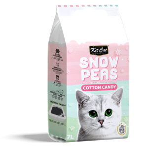 KIT CAT Snow Peas (Cotton Candy) Pasir Kucing Gumpal Organik Anti Bakterial 7L