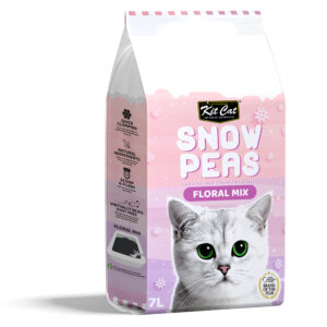 KIT CAT Snow Peas (Floral Mix) Pasir Kucing Gumpal Organik Anti Bakterial 7L