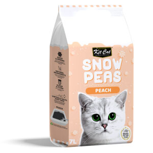 KIT CAT Snow Peas (Peach) Pasir Kucing Gumpal Organik Anti Bakterial 7L