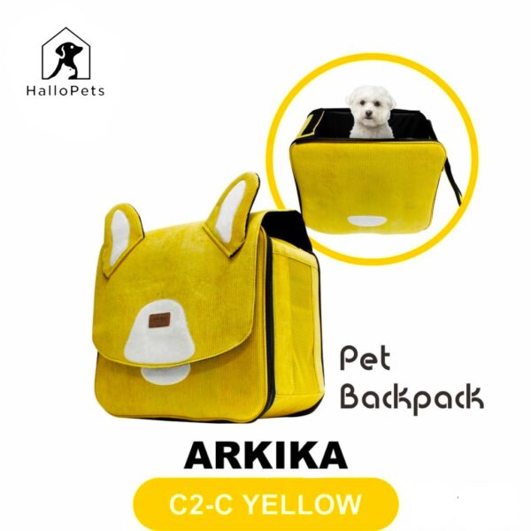ARKIKA Akinu C2 Pet Backpack Carrier Dog Cat YELLOW Tas Anjing & Kucing - Gambar 2