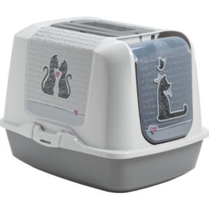 Trendy Cat Jumbo Cats in Love Closed Litter Boxes Decorated premium cat litter box