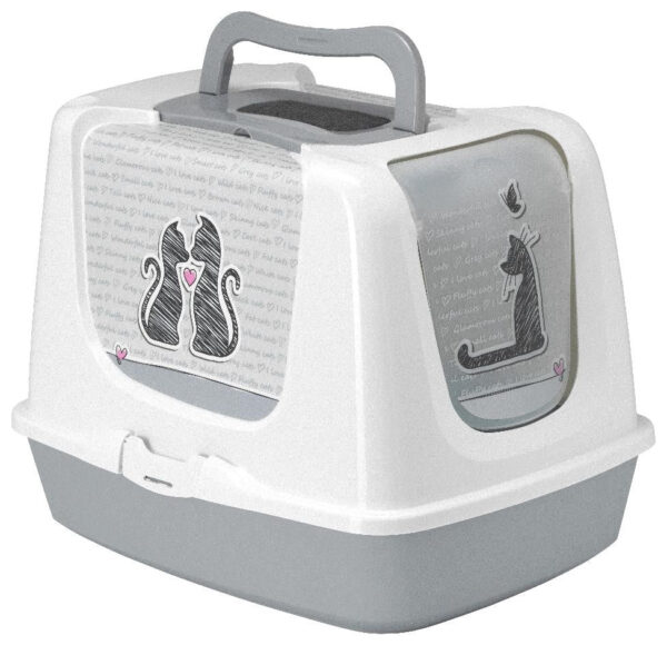Trendy Cat Jumbo Cats in Love Closed Litter Boxes Decorated premium cat litter box