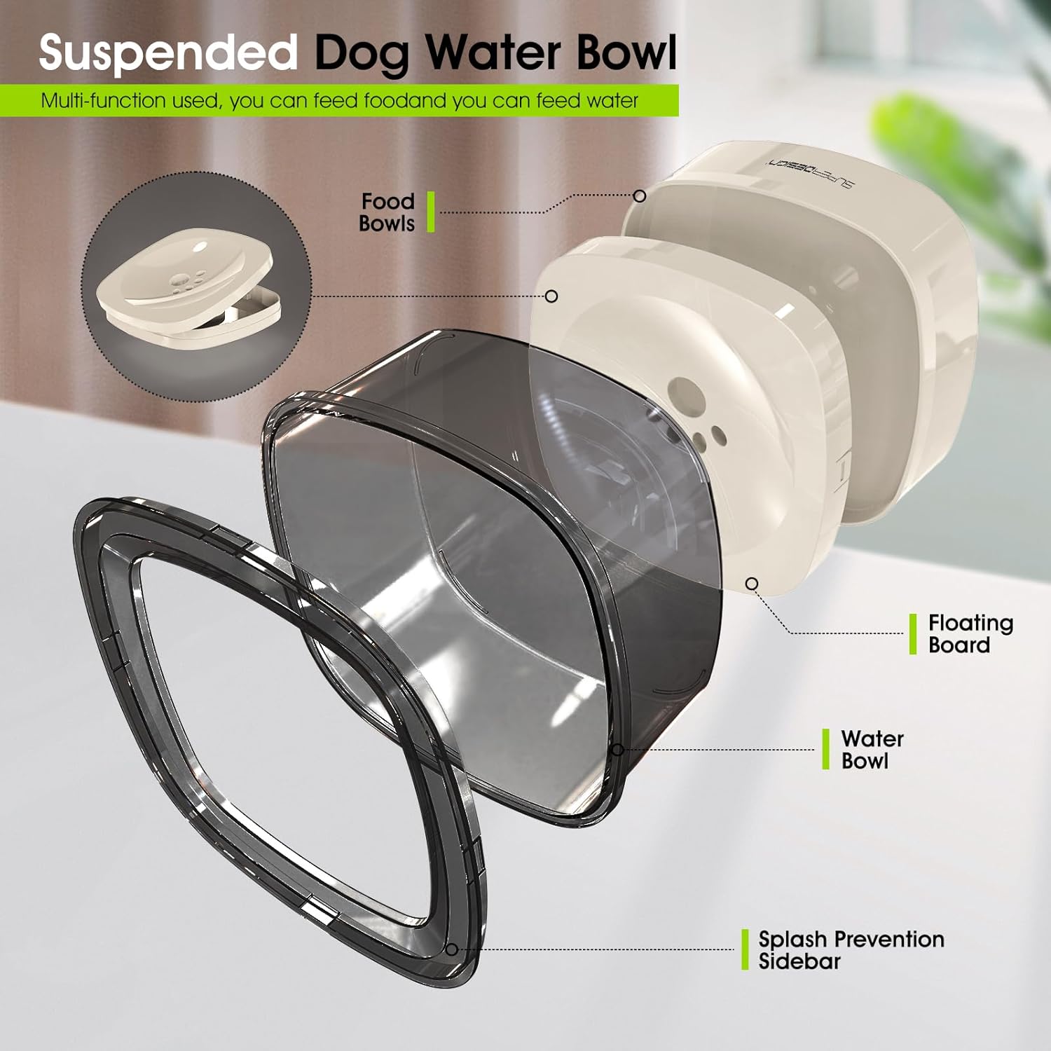 SUPER DESIGN Floating Bowl Tempat Minum Anjing & Kucing Anti Tumpah - Gambar 8