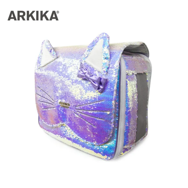 ARKIKA Sparkling Sequin Backpack Pet Carrier Bag - Gambar 5