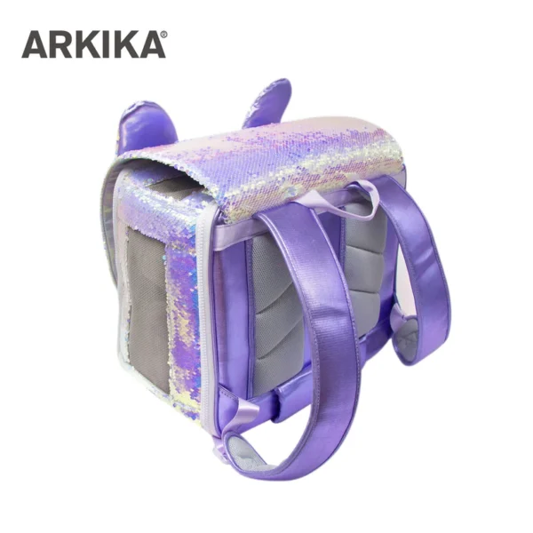 ARKIKA Sparkling Sequin Backpack Pet Carrier Bag - Gambar 3