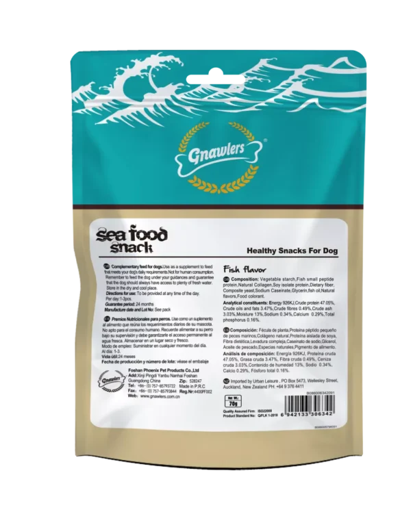 GNAWLERS Sea Food Dog Snack Salmon Flavor 70g - Gambar 2