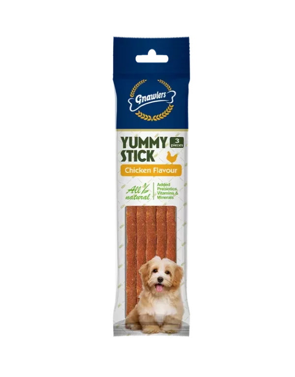 GNAWLERS Yummy Stick Chicken Flavor Dog Treats