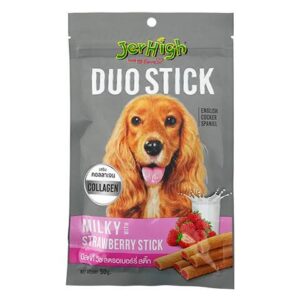 Jerhigh Duo Stick Milky with Strawberry 50g Dog Treats