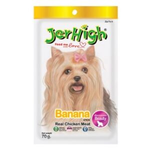 JERHIGH Banana Real Chicken Meat Stick 70g Dog Treats