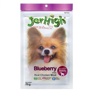 JERHIGH Blueberry Real Chicken Meat Stick 70g Dog Treats