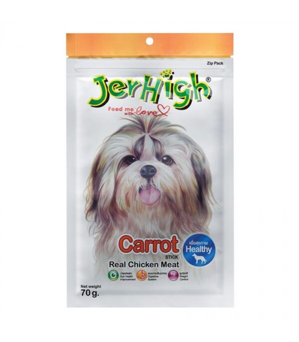 JERHIGH Carrot Real Chicken Meat Stick 70g Dog Treats