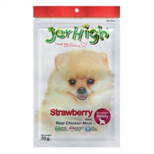 JERHIGH Strawberry Real Chicken Meat Stick 70g Dog Treats