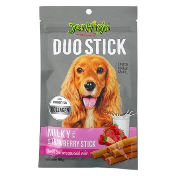 JERHIGH Duo Stick Milky with Strawberry 50g Dog Treats