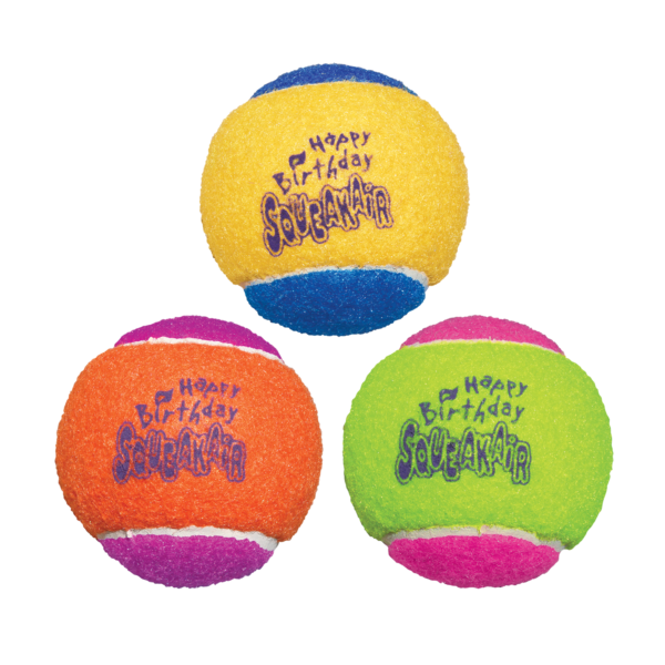 KONG SqueakAir Birthday Balls 3-pk - Gambar 2