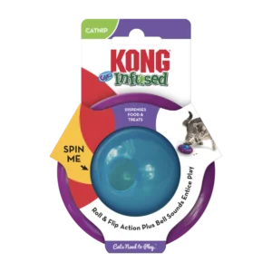 KONG Catnip Infused Gyro Cat Feeder Toy