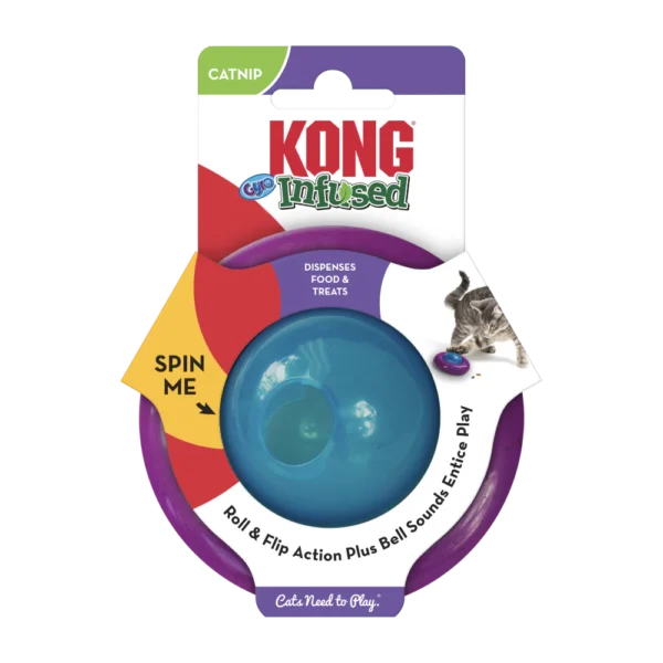 KONG Catnip Infused Gyro Cat Feeder Toy
