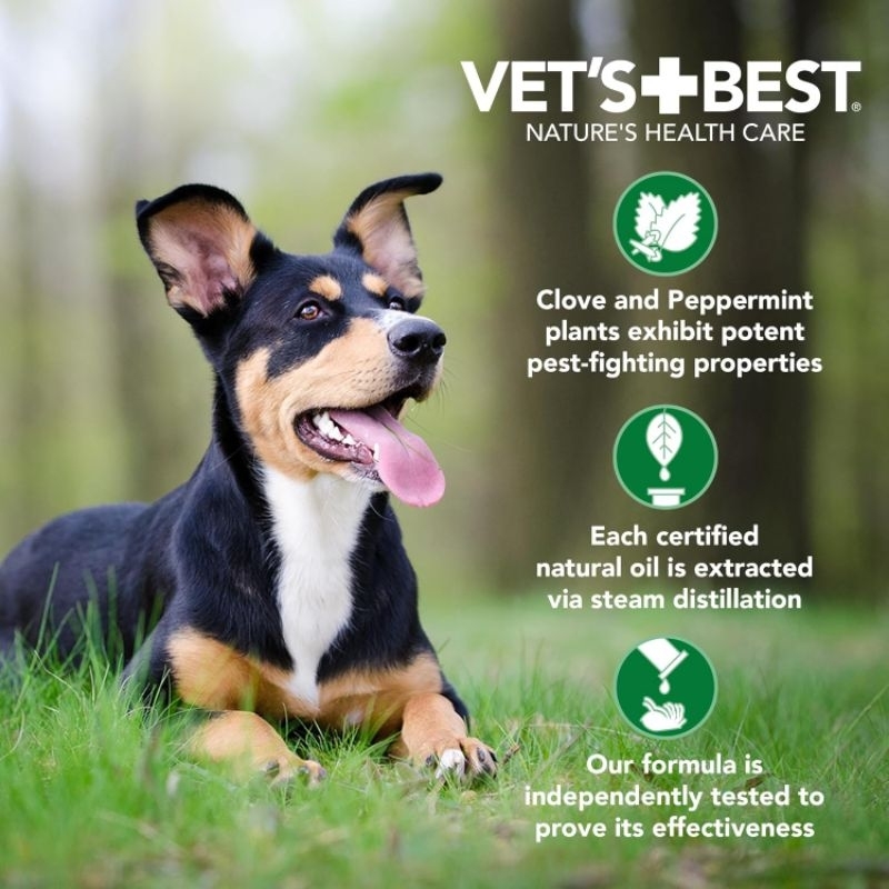 VETS BEST Flea & Tick Spot-On For Small Medium Large Dog - Gambar 5
