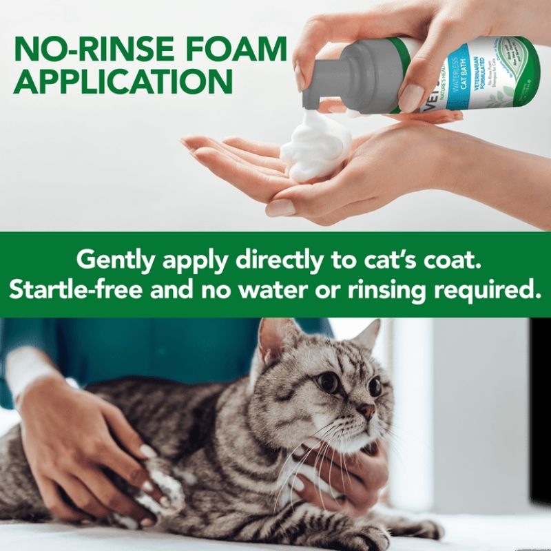 VETS BEST Waterless Cat Bath Shampoo 147ml - Gambar 2