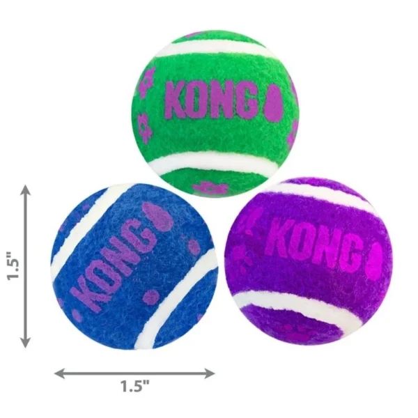 KONG Tennis Balls With Bells Cat Toy - Gambar 2